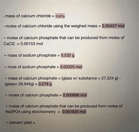 Solved ∼ mass of calcium chloride =0.507 g ∼ moles of | Chegg.com