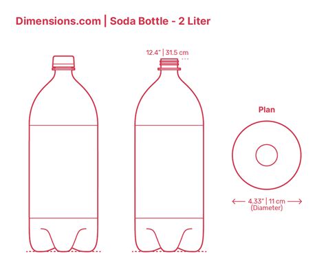 Soda Bottle - 2 Liter Dimensions & Drawings | Dimensions.com