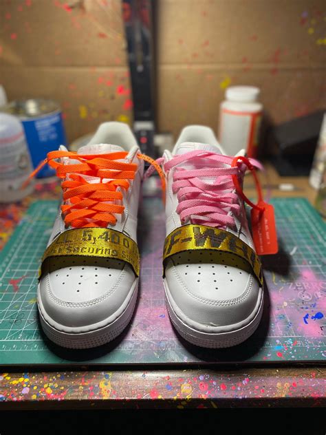 Off White Af1 Af1 Air Force 1 Sneakers Shoes Af1 Customs | Etsy