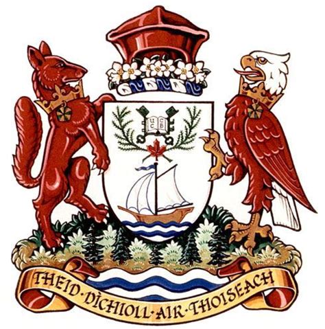 the coat of arms and two red birds