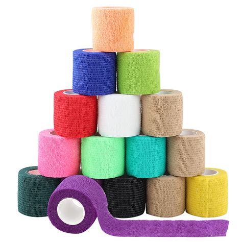 Buy Hileyu 15 Rolls Vet Wrap Pet Self Adhesive Bandage Pet Cohesive ...