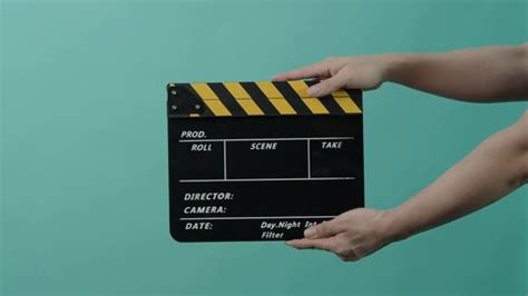 Movie Clapperboard Film Crew Man Hand Stock Footage Video (100% Royalty ...