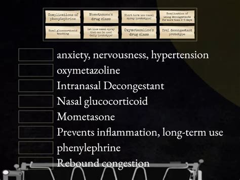 180 Decongestants and nasal steroids - Match up