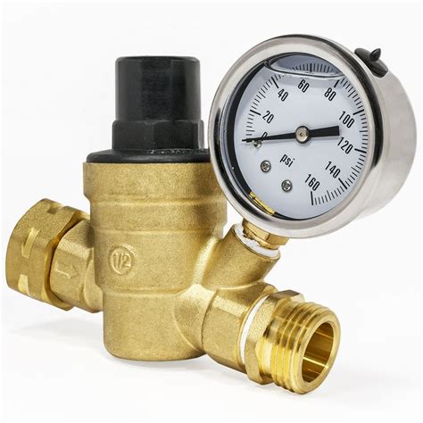 XtremepowerUS Water Pressure Regulator Valve Adjustable Water Pressure Reducer Lead-Free Brass w ...