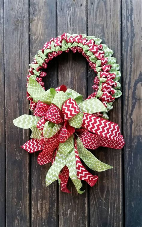 Christmas Wreath Holiday Wreath Ribbon Wreath Christmas | Etsy