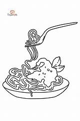 Spaghetti With Tomato Sauce coloring page ♥ Online Or Printable sketch template