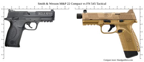 Smith & Wesson M&P 22 Compact vs FN 545 Tactical size comparison | Handgun Hero