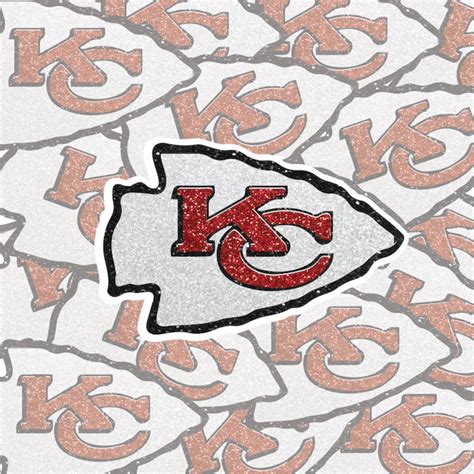 Kansas City Chiefs Sticker. Glitter Football Vinyl Decal | Etsy