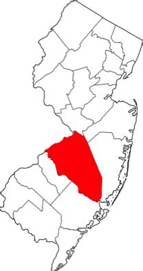 Burlington County, NJ Zip Code Boundary Map