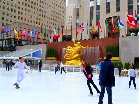 Ice Skating At Rockefeller Center Photograph by Ed Weidman