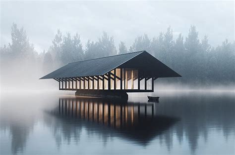 This tranquil floating pavilion functions as a meditation and yoga ...