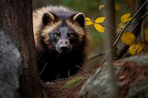 Premium AI Image | Fierce Vigilance Wolverine Looking Out for Prey