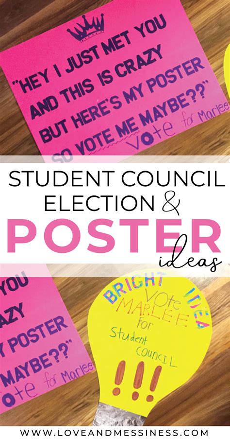 Marlee's Student Council Election - Love & Messiness | Student council campaign posters, Student ...