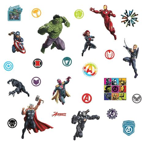 New Classic Avengers Peel And Stick Wall Decals RMK4289SCS Marvel ...