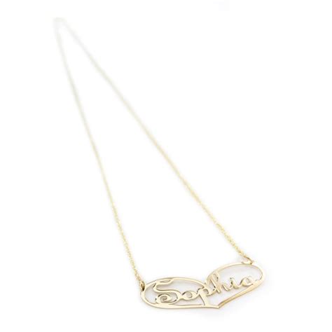 Yellow Gold Sophia Name Pendant Necklace For Sale at 1stDibs