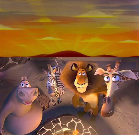 Alex, Marty, Melman, and Gloria Looking at Sunrise by leahk90 on DeviantArt