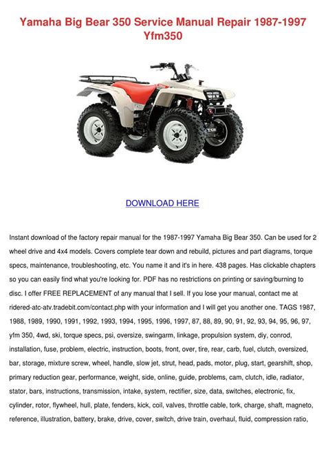 Yamaha 350 Big Bear Manual | My Wiring DIagram