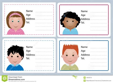 Astounding Child Id Card Template Free Ideas Printable pertaining to Id ...