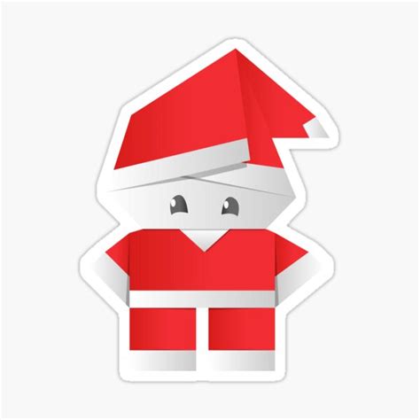 "Origami Santa Claus" Sticker for Sale by rcmorigami | Redbubble