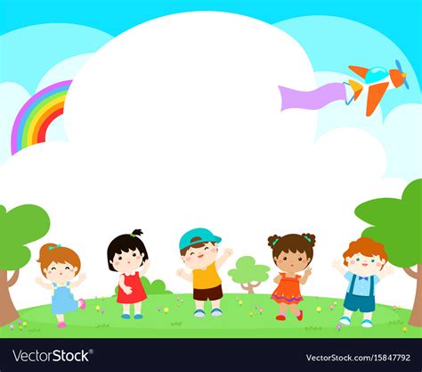 Blank template happy kids poster design Royalty Free Vector