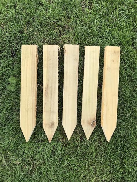 12″ Long, 2″x1″ Treated Wooden Stakes – Wooden Garden Stake