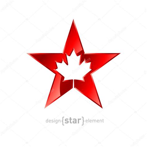 Star with Canadian maple Leaf — Stock Vector © thebackground #63405781