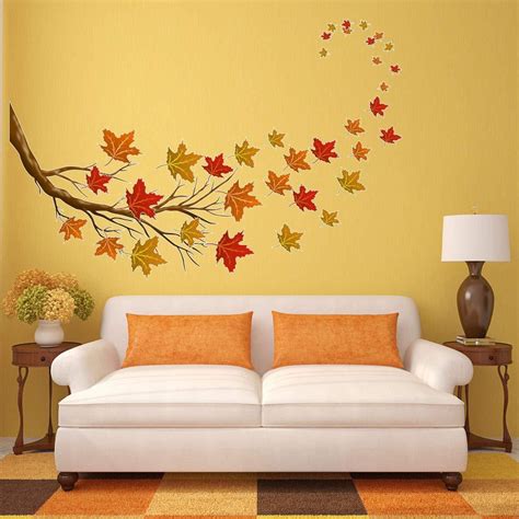 VWAQ Autumn Leaves Wall Decals - Tree Branch Stickers Fall Decorations 37 PCS - HOL23 - Walmart.com