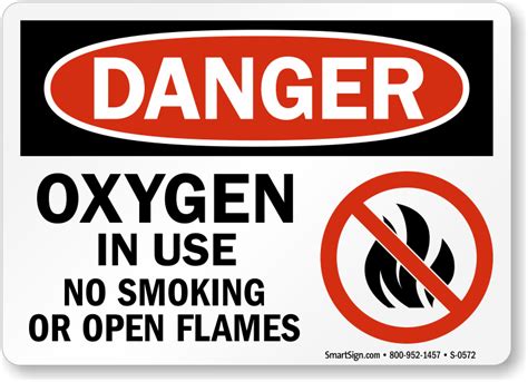 Oxygen Signs | Oxygen in Use Signs | No Smoking - Oxygen