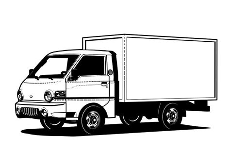 Vector truck outline template in 2022 | Templates, Trucks, Outline