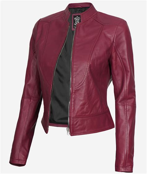 Women's Pink Moto Jacket - Lambskin Biker Jacket in Pink