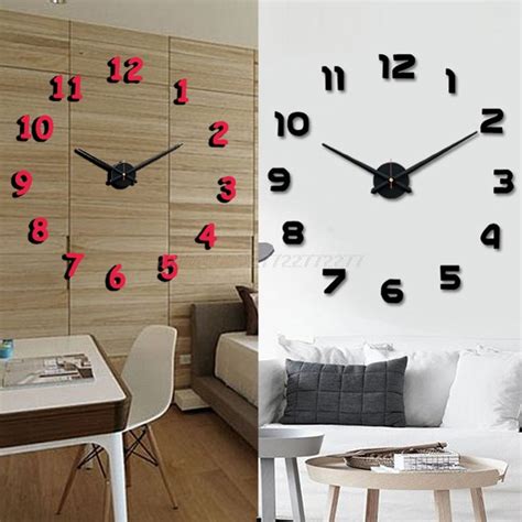 3D DIY Large Wall Clocks Modern Design Large Diy Acrylic Clocks Horloge ...