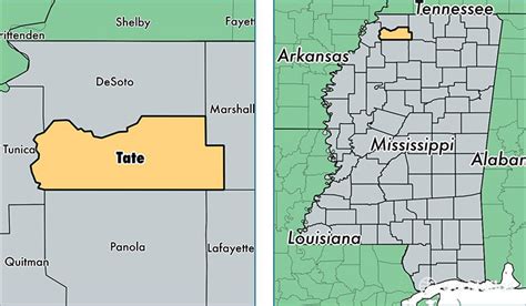 Tate County, Mississippi / Map of Tate County, MS / Where is Tate County?