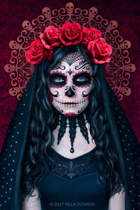 Santa Muerte | Nela Dunato Art & Design in 2020 | Sugar skull halloween, Halloween makeup sugar ...