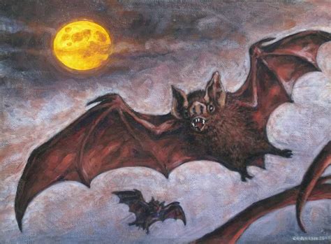 Vampire Bats Painting by Jeff Cornish | Saatchi Art | Vampire bat, Bat ...