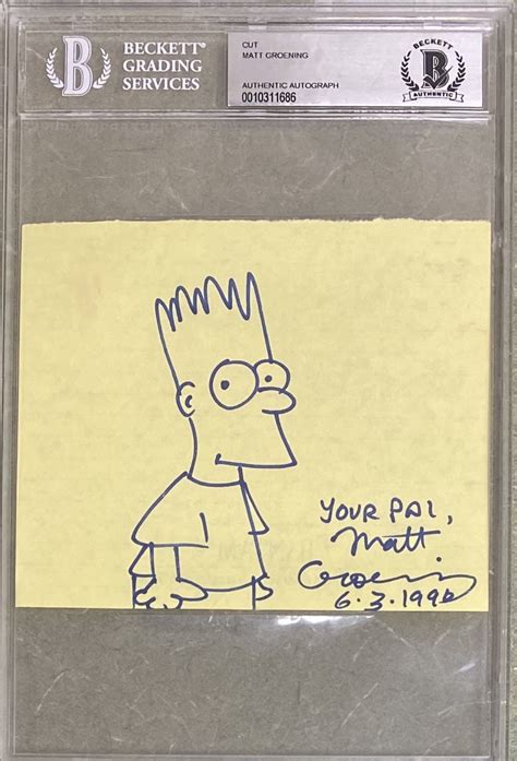 Lot Detail - Simpsons Matt Groening Original Hand-Drawn Sketch of Bart Simpson (BAS ...