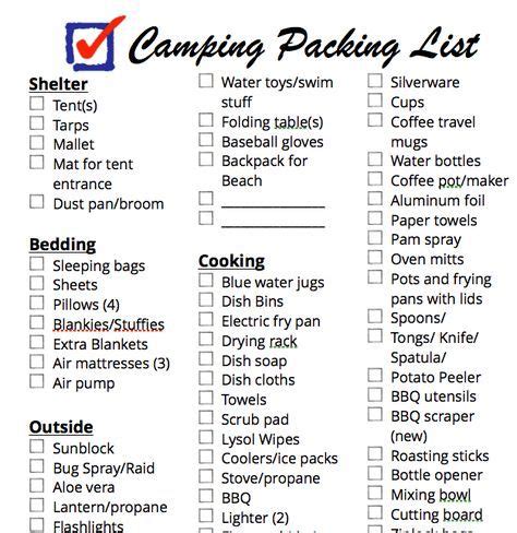 The Ultimate Family Camping Checklist - Free Printable | Camping packing, Camping packing list ...