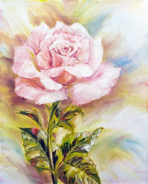 Beautiful Rose, Oil Painting Stock Illustration - Image: 37256952