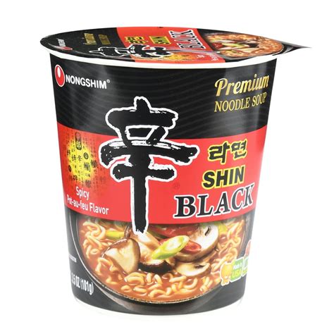 Nongshim Shin Black Spicy Beef & Bone Broth Ramyun Premium Ramen Noodle Soup Cup, 3.5oz X 1 ...