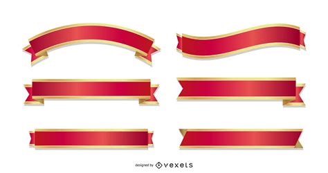 Red And Gold Ribbon Designs Vector Download