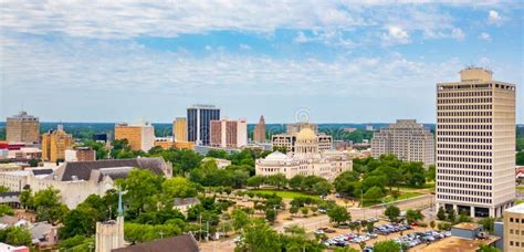 Jackson, MS Skyline Including the State Capitol Building Stock Photo ...