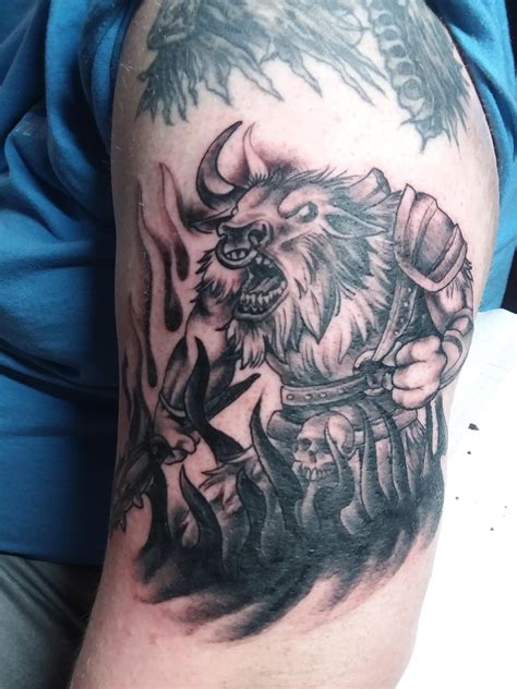 Minotaur done by Tim at No Coast tattoo Fargo ND Maze Tattoo, R Tattoo ...