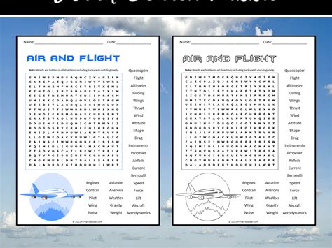 Air and Flight Word Search Puzzle | Teaching Resources