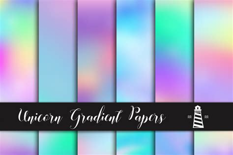 Unicorn Gradient Backgrounds By North Sea Studio | TheHungryJPEG