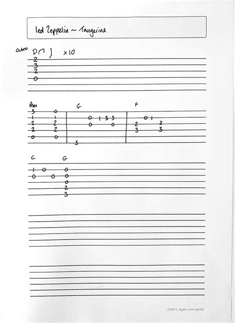 Guitar Lessons: Tangerine Led Zeppelin Guitar Tab Chords and lesson