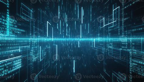 Digital binary code matrix background of a scientific technology data binary code network ...