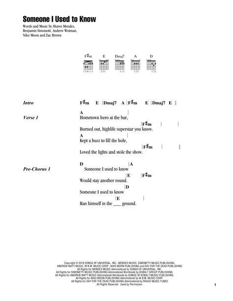 Someone I Used To Know Sheet Music | Zac Brown Band | Guitar Chords/Lyrics