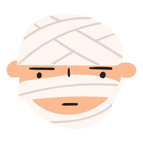 Premium Vector | Man with head bandage. flat vector hand drawn icon on ...