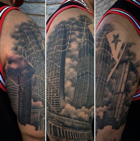 20 Cool Chicago Skyline Tattoo Designs for Men