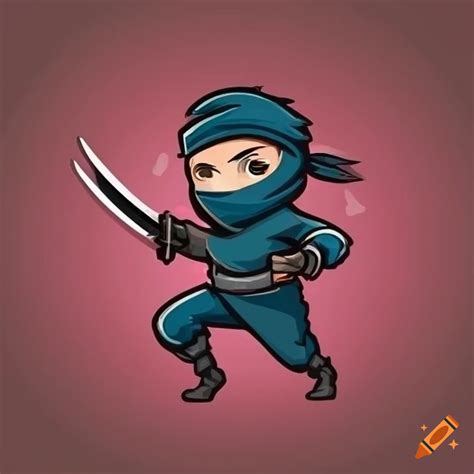 Playful ninja mascot logo design on Craiyon