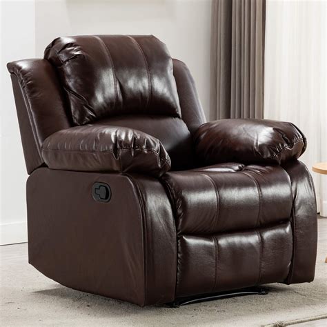 Bonzy Home Air Leather Recliner Chair Overstuffed Heavy Duty Recliner - Faux Leather Home ...
